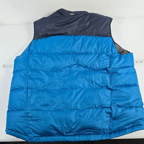 Eddie Bauer EB650 Mens Puffer Vest Blue Black Full Zip  Insulated Size XXL - Picture 2 of 8